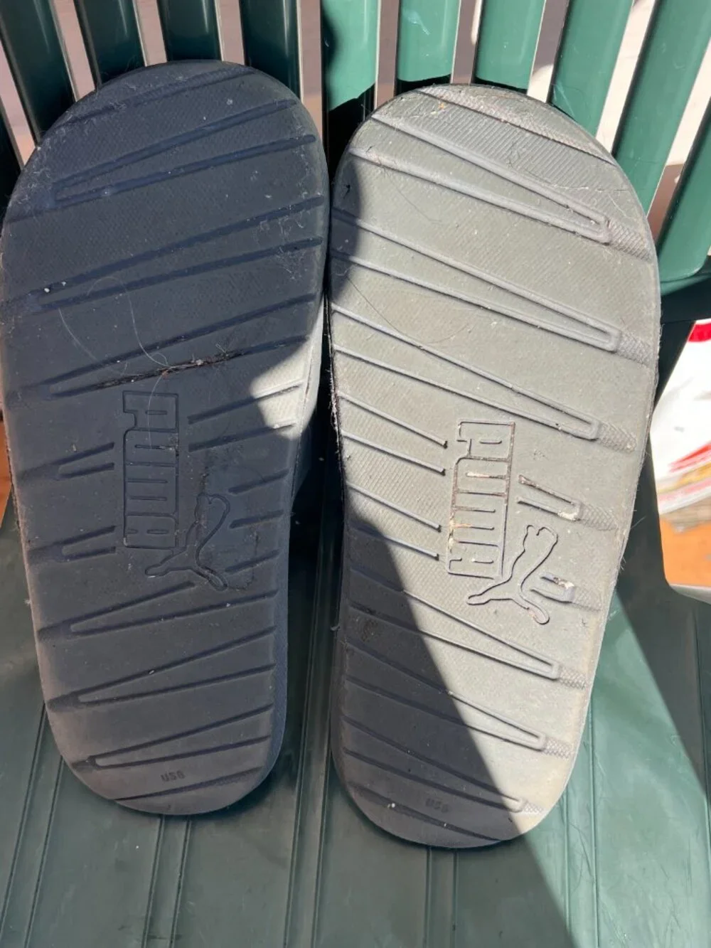 Puma Slide Sandals Gray Black Men’s US 6 wide Slip On Comfort Slides Casual